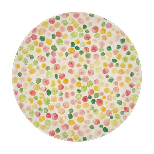 Planche À Découper Pastilles Fruitées Rose Menthe Jaune Vert  (Devant)