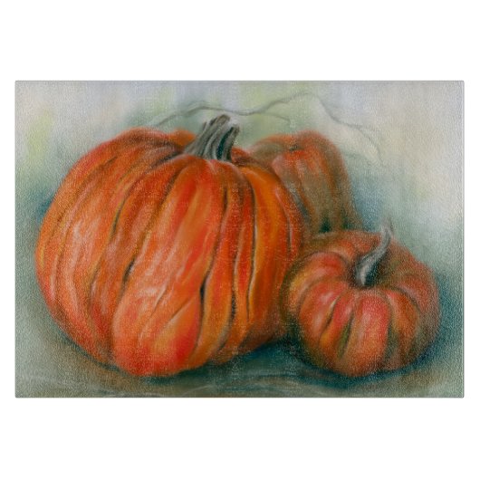 Planche À Découper Patch citrouille Automne Trio Pastel Art (Devant)