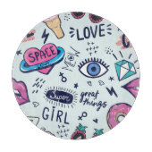 Planche À Découper Patch de mode : Stickers Pop Art. (Devant)