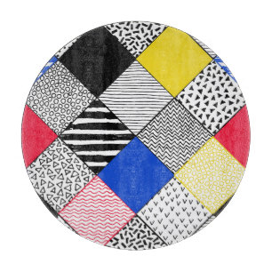 Planche À Découper Patchwork arrière - plan : oiseaux, pois.