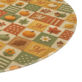 Planche À Découper Patchwork de citrouille automnal rustique avec mon (Coin)