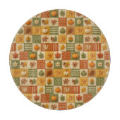 Planche À Découper Patchwork de citrouille automnal rustique avec mon (Devant)