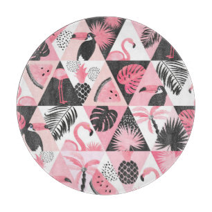 Planche À Découper Patchwork Tropical : Flamant rose Watermelon Seaml