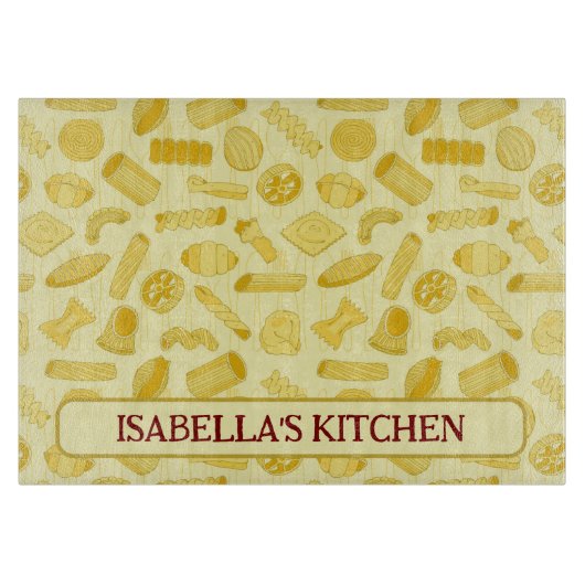 Planche À Découper Pâtes italiennes Formes Nourriture Motif Cuisine (Devant)