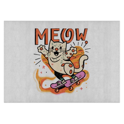 Planche À Découper Patinage de chat Miaou (Devant)