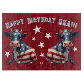 Planche À Découper Patriotic American Flag Cow Illustration (Devant)
