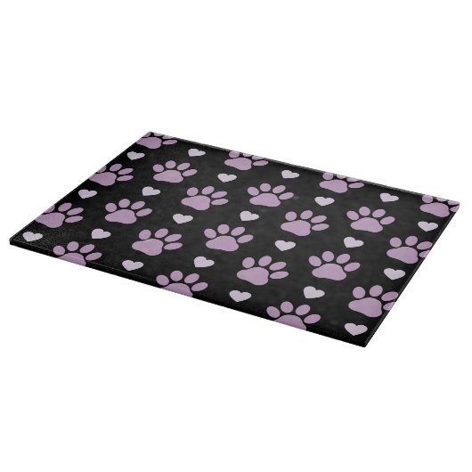 Planche À Découper Pattern of paws, Dog paws, Lilac paws, Hearts (Coin)