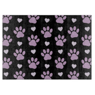 Planche À Découper Pattern of paws, Dog paws, Lilac paws, Hearts
