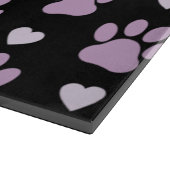 Planche À Découper Pattern of paws, Dog paws, Lilac paws, Hearts (Coin)