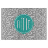 Planche À Découper Patterns bleus et monogram bleu (Devant)
