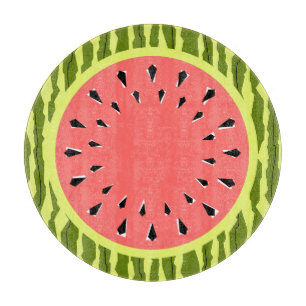 Planche À Découper Pâturage de pastèque rose rond
