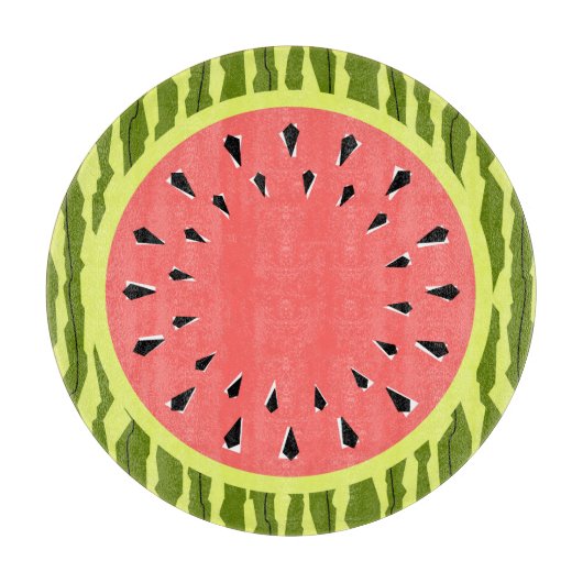 Planche À Découper Pâturage de pastèque rose rond (Devant)