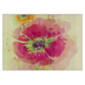 Planche À Découper Pavots peints 2 d'aquarelle (Devant)