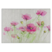 Planche À Découper Pavots peints 3 d'aquarelle (Devant)