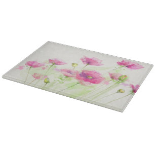 Planche À Découper Pavots peints 3 d'aquarelle