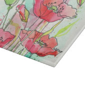 Planche À Découper Pavots peints d'aquarelle (Coin)