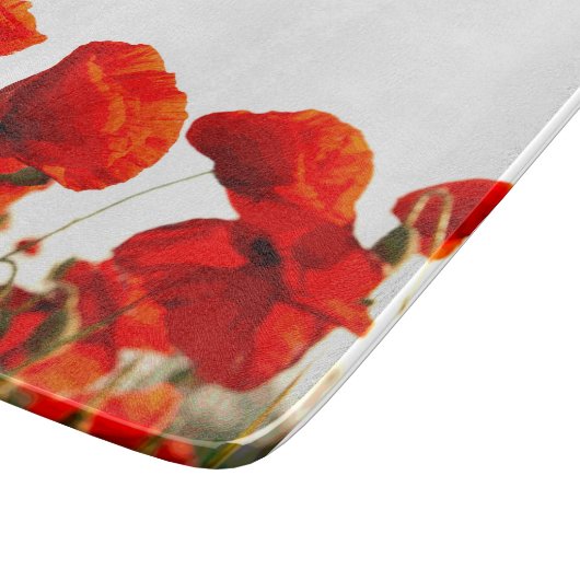 Planche À Découper Pavots rouges (Coin)