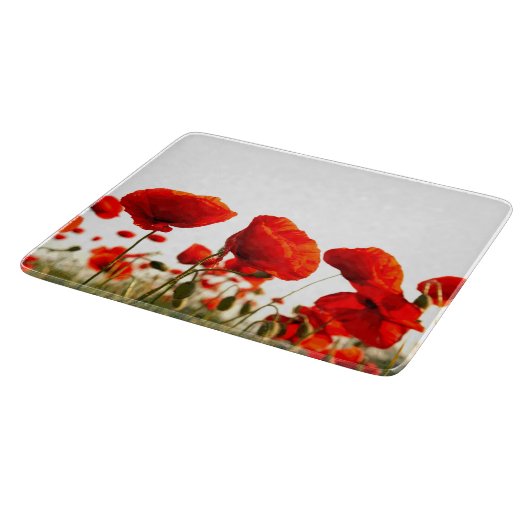 Planche À Découper Pavots rouges (Coin)