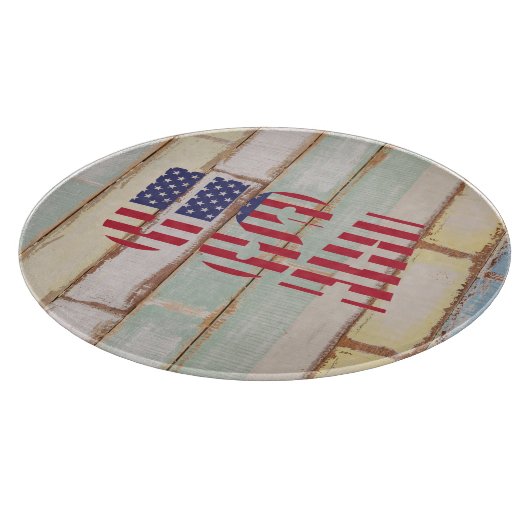 Planche À Découper Pays Distorsion USA Drapeau mignon Rustique Barne (Coin)