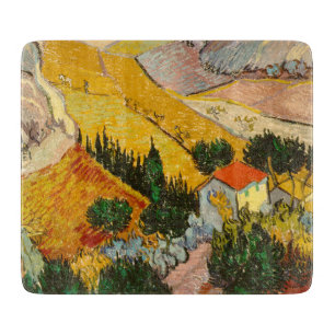 Planche À Découper Paysage avec Maison et PloughmaVincent van Gogh