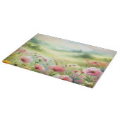 Planche À Découper Paysage de prairie fleurie pastel (Coin)