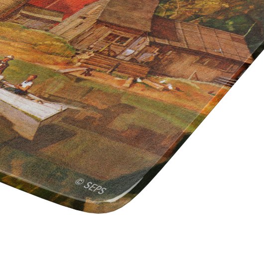 Planche À Découper Paysage d'étang de ferme par Mead Schaeffer (Coin)