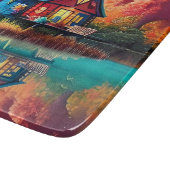 Planche À Découper Paysage naturel avec chalet et lac-38566 (Coin)