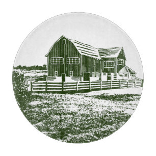 Planche À Découper Paysage rural maison de ferme de style coupe