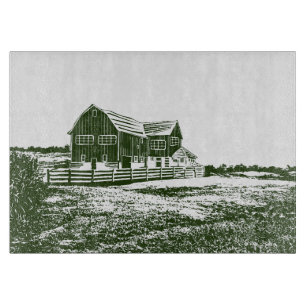 Planche À Découper Paysage rural maison de ferme de style coupe