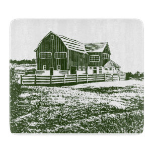 Planche À Découper Paysage rural maison de ferme de style coupe