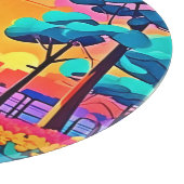 Planche À Découper Paysage urbain animé du coucher de soleil (Coin)