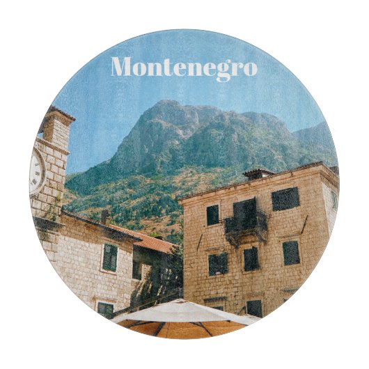 Planche À Découper Paysage urbain du Monténégro (Devant)