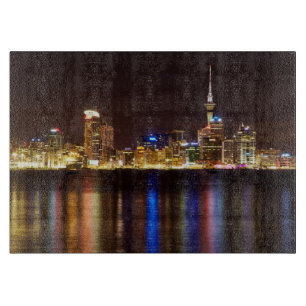Planche À Découper Paysage urbain nocturne d'Auckland