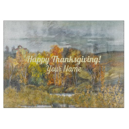 Planche À Découper Paysages automnaux aquarelle Coupe (Devant)