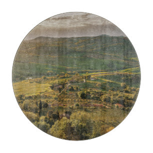 Planche À Découper Paysages ruraux italiens, coucher de soleil de Tos