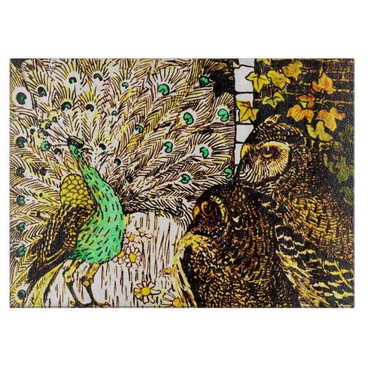 Planche À Découper Peacock et Owls Art nouveau néerlandais (Devant)