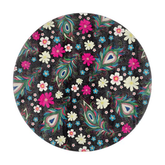 Planche À Découper Peacock Plumes Broderie Motif sans fil (Devant)