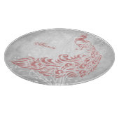Planche À Découper Peacock rose Personnalisé (Coin)