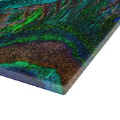 Planche À Découper Peacock Vibrant Plumes Etching Style Décor (Coin)