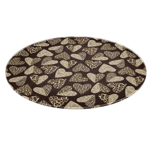 Planche À Découper Peau d'animal avec des coeurs (Coin)