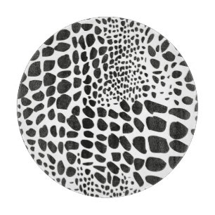 Planche À Découper Peau d'animal en noir et blanc
