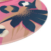 Planche À Découper Peau Léopard Moderne, Flore Exotique. (Coin)