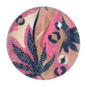 Planche À Découper Peau Léopard Moderne, Flore Exotique. (Devant)