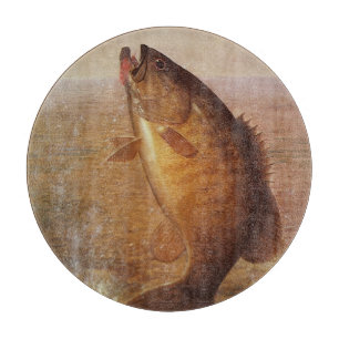 Planche À Découper Pêche à l'ancienne, Achigan à petite bouche bondis