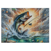 Planche À Découper Pêche au Bass (Devant)