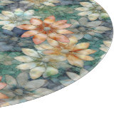 Planche À Découper Pêche Blanc Bleu Vert Floral (Coin)