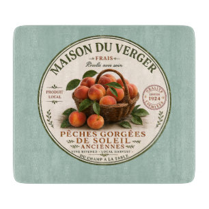 Planche À Découper Pêches de marché vintage de fermiers français