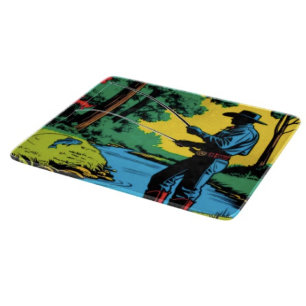 Planche À Découper Pêcheur sur la rive