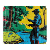Planche À Découper Pêcheur sur Riverbank (Devant)
