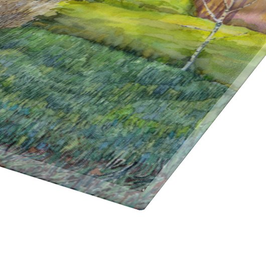 Planche À Découper Peinture à orage de printemps Aquarelle (Coin)